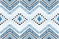 Blue Geometric Ethnic ikat Pattern