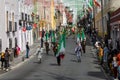 Mexican military parade in the streets of Puebla