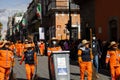 Mexican military parade in the streets of Puebla