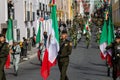 Mexican military parade in the streets of Puebla