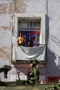 Mexican military parade in the streets of Puebla