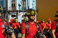 Mexican military parade in the streets of Puebla