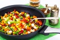 Mexican mixture of vegetables, cooked in a frying pan Royalty Free Stock Photo