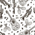 Mexican musical concert seamless background