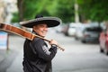 Mexican musician on city street Royalty Free Stock Photo