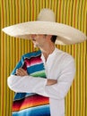 Mexican mustache man sombrero portrait shirt Royalty Free Stock Photo