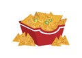 Mexican nacho chips in a box icon vector Royalty Free Stock Photo