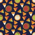 Mexican nacho seamless pattern.