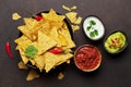 Mexican Nachos Chips And Sauces