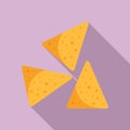 Mexican nachos icon, flat style