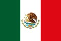 Mexican National Flag With Eagle Coat Of Arms 3D Rendering