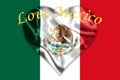 Mexican National Flag With Eagle Coat Of Arms 3D Rendering Royalty Free Stock Photo