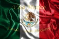 Mexican National Flag With Eagle Coat Of Arms 3D Rendering Royalty Free Stock Photo