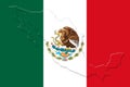 Mexican National Flag With Eagle Coat Of Arms and Mexican Map 3D Rendering Royalty Free Stock Photo