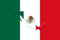 Mexican National Flag With Eagle Coat Of Arms and Mexican Map 3D Rendering Royalty Free Stock Photo