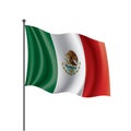 Mexican flag, vector illustration on a white background Royalty Free Stock Photo