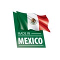 Mexican flag, vector illustration on a white background Royalty Free Stock Photo