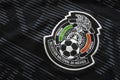 Mexican National Team black Logo Football Soccer close up to their logo on a jersey