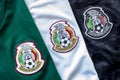 Mexican National Team, green, white and black Logo Football Soccer close up to their logo