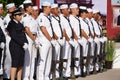 Mexican navy, military forces during a civic ceremony on the Flag day of Mexico in Chapultepe