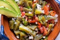 Mexican nopal cactus salad