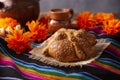 Mexican Pan de Muerto with sesame seeds