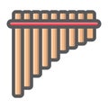 Mexican pan flute filled outline icon, music Royalty Free Stock Photo