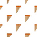 Mexican pan flute icon in cartoon style isolated on white background. Mexico country pattern stock vector illustration. Royalty Free Stock Photo