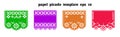 Mexican Papel Picado vector template. design of four colorful Mexican traditional art vectors with blank text