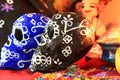 Mexican Paper Mache Skulls Day of the Dead Royalty Free Stock Photo