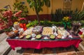 Mexican Party Buffet on a big table in September