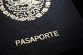 Mexican passport in a black background