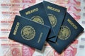 Mexican passport and money