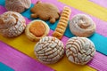 Mexican pastries concha puerquito ojo buey Royalty Free Stock Photo