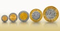 Mexican Peso coin Growth Graph Royalty Free Stock Photo