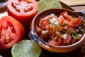 Mexican pico de gallo and ingredients