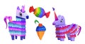 Mexican pinata game icon for birthday party vector