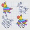 Mexican Pinata Horse. Doodle characters