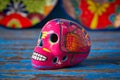 Mexican pink skull dia muertos craft