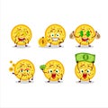 Mexican pizza cartoon character with cute emoticon bring money Royalty Free Stock Photo