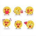 Mexican pizza cartoon character with love cute emoticon Royalty Free Stock Photo