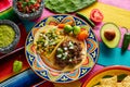 Mexican platillo tacos barbacoa and vegetarian Royalty Free Stock Photo