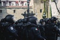 Mexican police women prepare to repress feminist protest Royalty Free Stock Photo