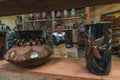 Mexican potter craftsman, showing his clay work made with his hands