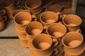 Mexican pottery handicrafts in clay, sculptures, vessels, jugs, vases etc, using traditional methods Royalty Free Stock Photo