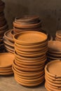 Mexican pottery handicrafts in clay, sculptures, vessels, jugs, vases etc, using traditional methods Royalty Free Stock Photo