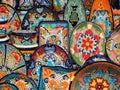 Mexican Pottery on Sale at Street Market, San Miguel de Allende, Mexico Royalty Free Stock Photo