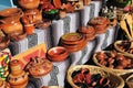 Mexican pottery stall Royalty Free Stock Photo