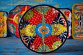 Mexican pottery Talavera style of Mexico Royalty Free Stock Photo