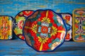 Mexican pottery Talavera style of Mexico Royalty Free Stock Photo